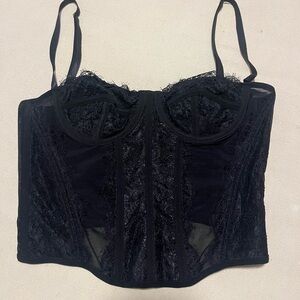 Elegant Black Lace Bustier